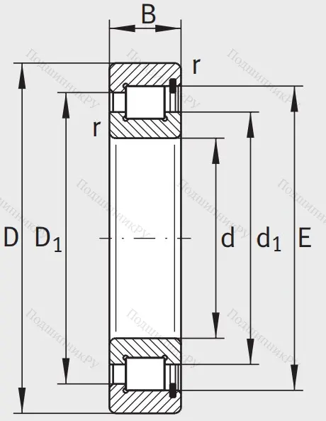 Однорядный роликовый подшипник