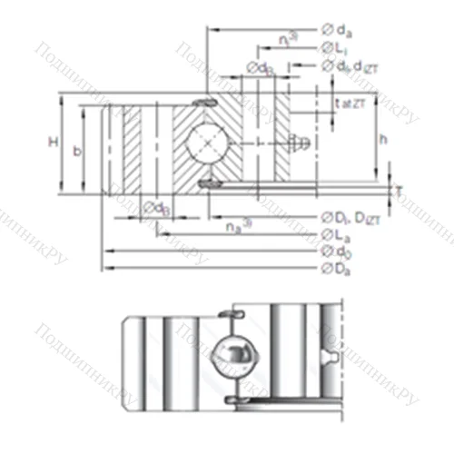 Подшипник шариковый опорно-поворотный VA 25 0309 N