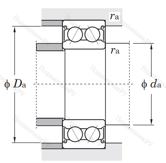 Двухрядный шариковый подшипник 5209 ZZ