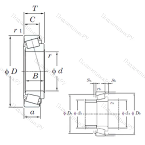 Подшипник роликовый радиально-упорный 322/22CR от производителя  KOYO Подшипник роликовый радиально-упорный 322/22CR от производителя  KOYO