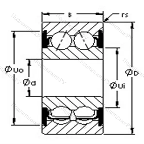 Подшипники шариковые радиально-упорные двухрядные 5218-2RS от производителя  AST