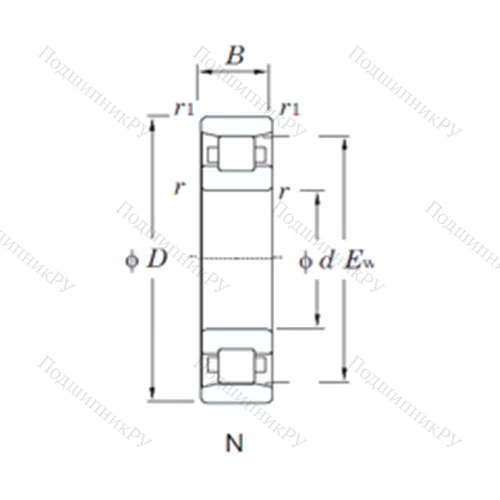 Подшипник роликовый радиальный N 304