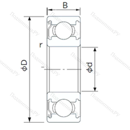 Подшипник шариковый радиальный 6207ZE