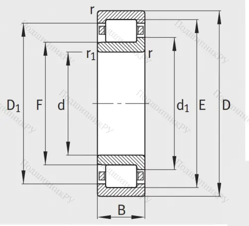 Роликовый цилиндрический подшипник NJ 206 E XL TVP 2 от производителя  FAG
