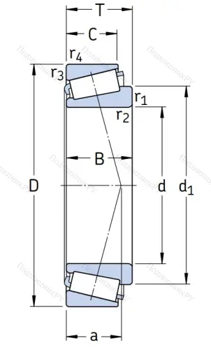 Конический роликовый подшипник 31320 X