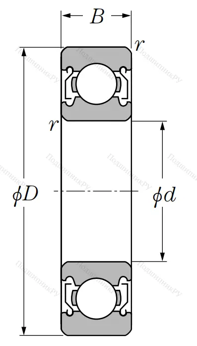 Однорядный шариковый подшипник 6218 ZZ C 3