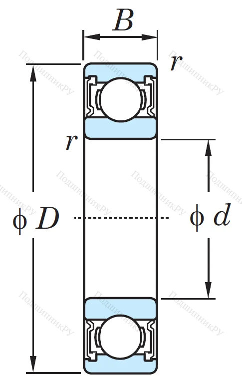 Однорядный шариковый подшипник 6210 2RS CM