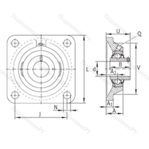 Подшипниковый узел шариковый радиальный RCJY 20-JIS