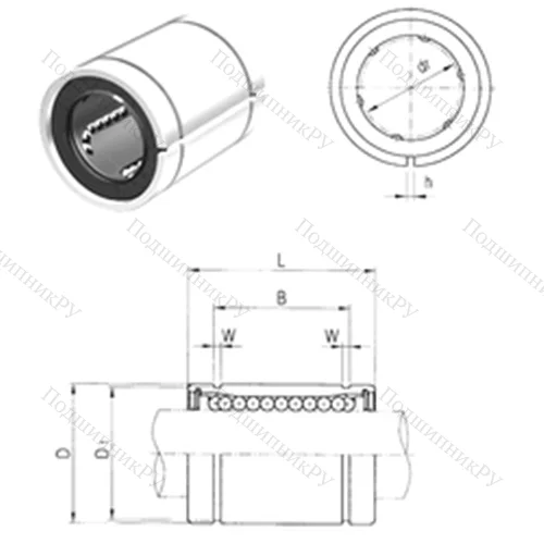 Подшипник шариковый линейный LM 16AJ от производителя  Samick