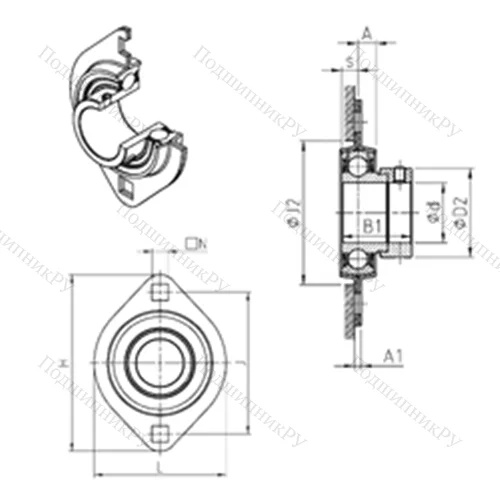 Подшипниковый узел шариковый радиальный ESPFL 201