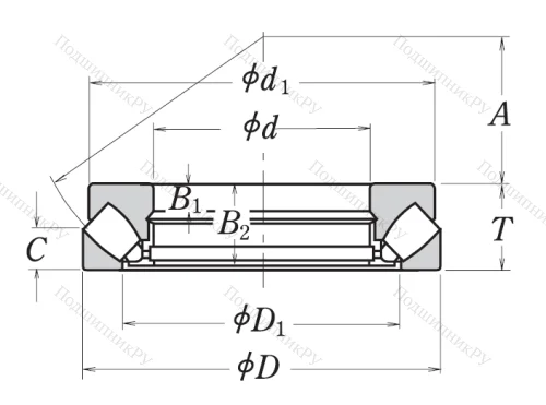 Упорный роликовый подшипник 29413 E от производителя  NSK Упорный роликовый подшипник 29413 E от производителя  NSK