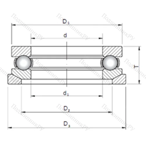 Подшипник шариковый упорный 53203U+U 203 от производителя  CX