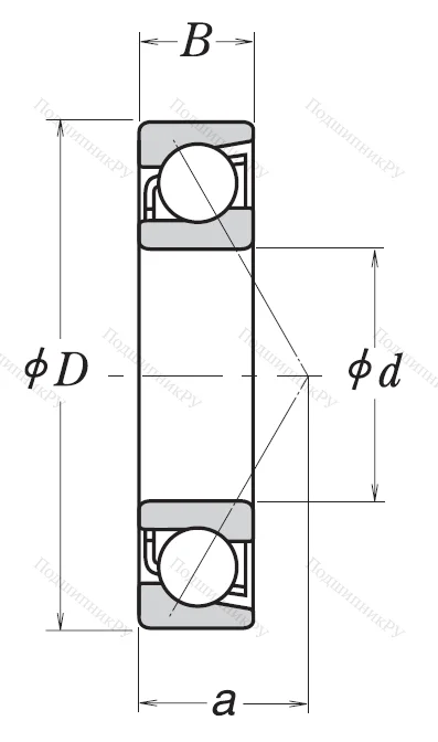 Однорядный шариковый подшипник 7302 BW