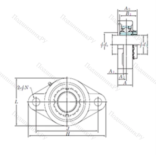 Подшипниковый узел шариковый радиальный UKFL 209 от производителя  KOYO