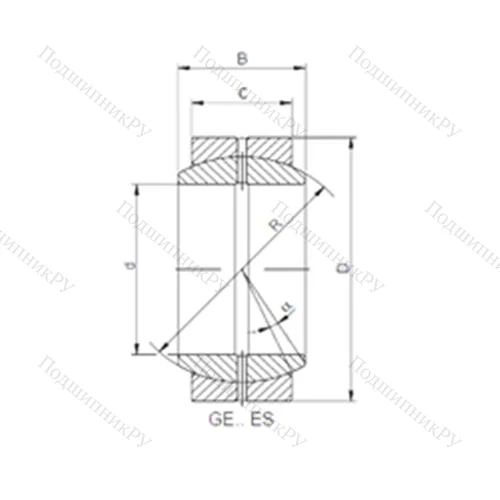 Подшипник скольжения сферический GE 045 XES от производителя  CX