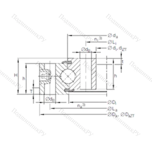 Подшипник шариковый опорно-поворотный VU 20 0405