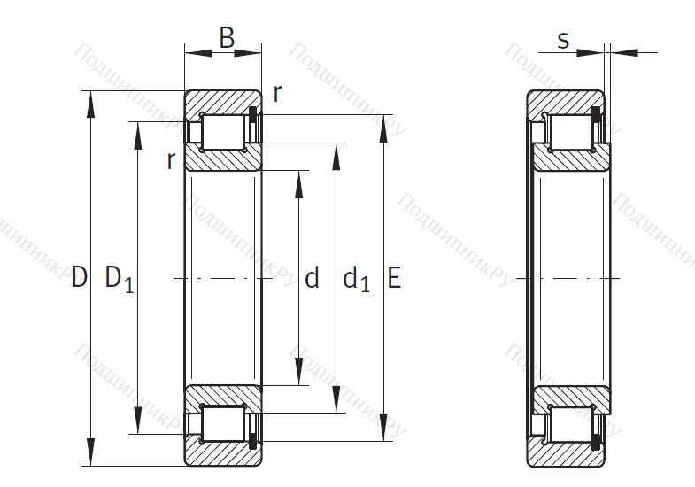 Однорядный роликовый подшипник