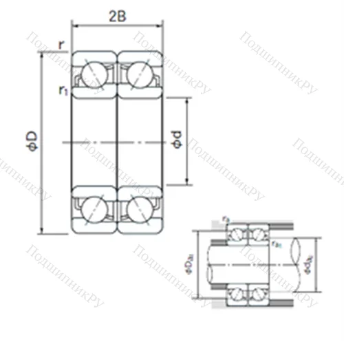 Подшипник шариковый радиально-упорный спаренный 7334BDF