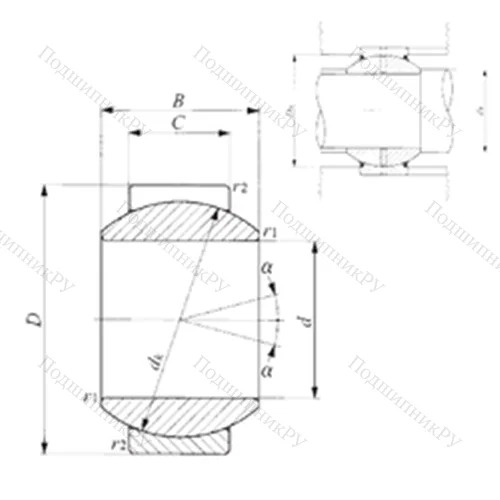 Подшипник скольжения сферический GE 12G от производителя  IKO Подшипник скольжения сферический GE 12G от производителя  IKO