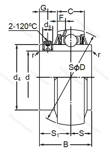 Корпусный подшипник MUC 207 в Кемерове