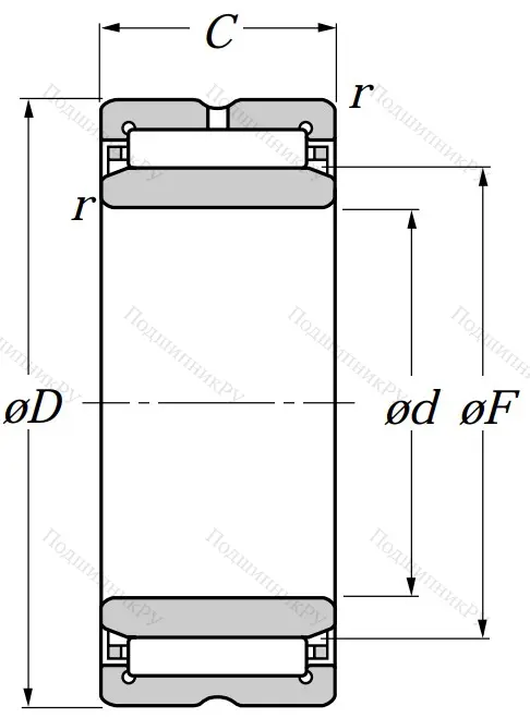 Игольчатый подшипник NA 4904 R