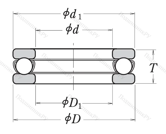Упорный шариковый подшипник 51126
