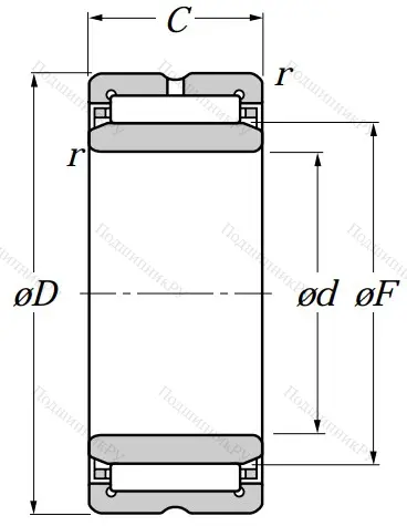 Игольчатый подшипник NA 6913 R