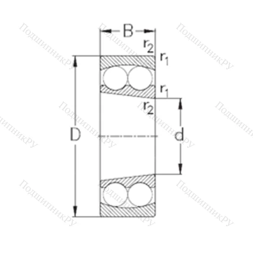 Подшипник шариковый радиальный самоцентрирующийся 2217-K