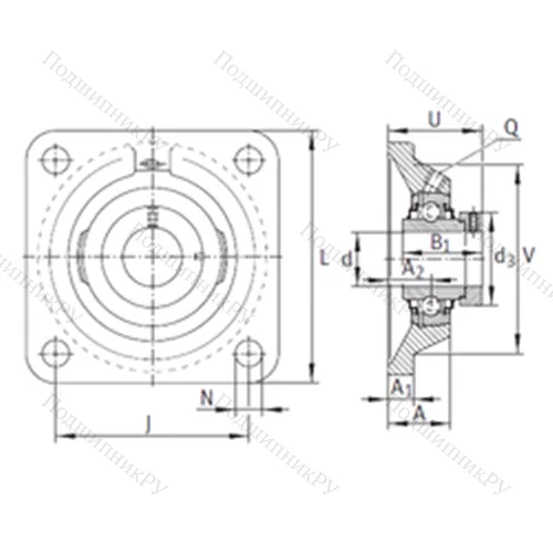 Подшипниковый узел шариковый радиальный TCJ 55