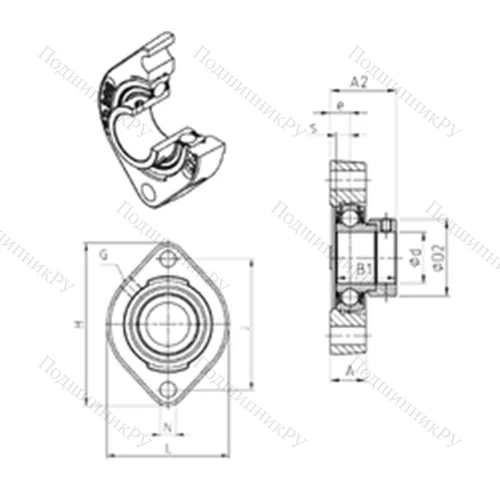 Подшипниковый узел шариковый радиальный ESFD 205