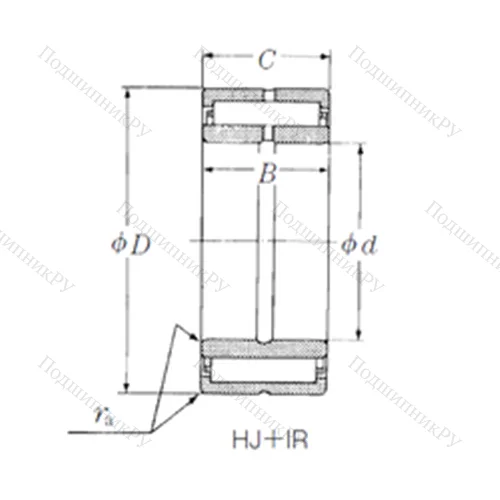 Подшипник игольчатый радиальный HJ-729636 + IR-607236