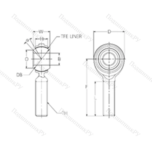 Подшипник скольжения сферический RBT 10E