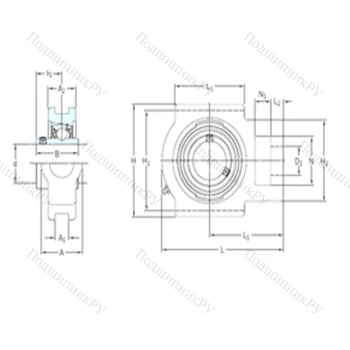 Подшипниковый узел шариковый радиальный TU 1.1/8 TF