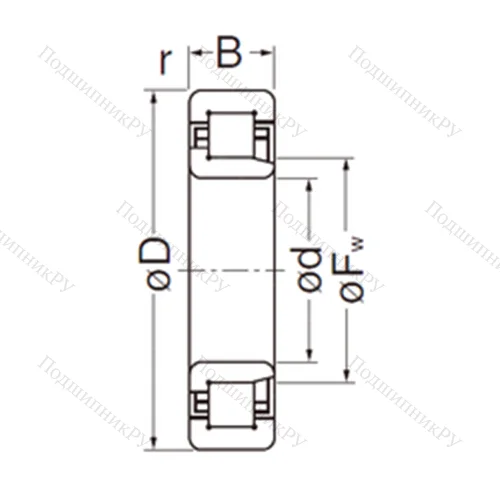 Подшипник роликовый радиальный NJ 307EG