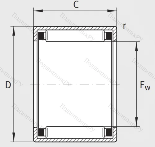Игольчатый подшипник HK 3020 B от производителя  INA