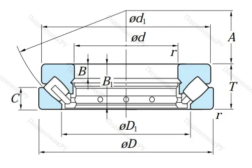 Упорный роликовый подшипник 29418 R FY от производителя  KOYO Упорный роликовый подшипник 29418 R FY от производителя  KOYO