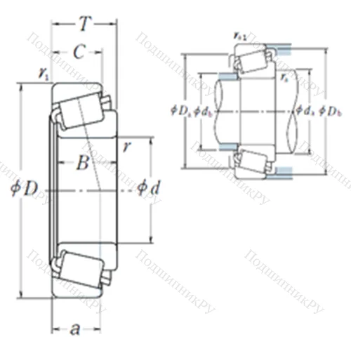 Подшипник роликовый радиально-упорный LM 78349/LM 78310 от производителя  NSK Подшипник роликовый радиально-упорный LM 78349/LM 78310 от производителя  NSK