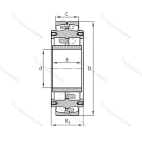 Подшипник роликовый радиальный самоцентрирующийся Z-531165.04.DRGL