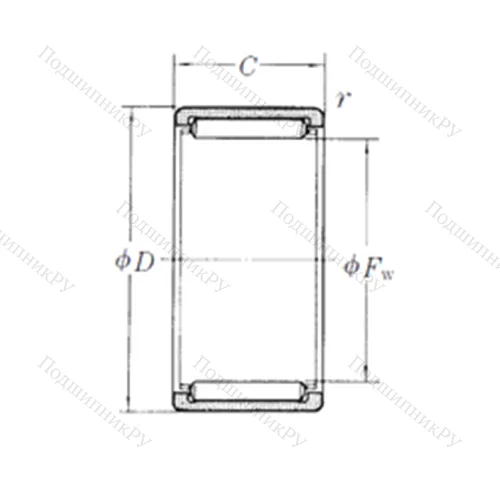 Подшипник игольчатый радиальный RLM 556725