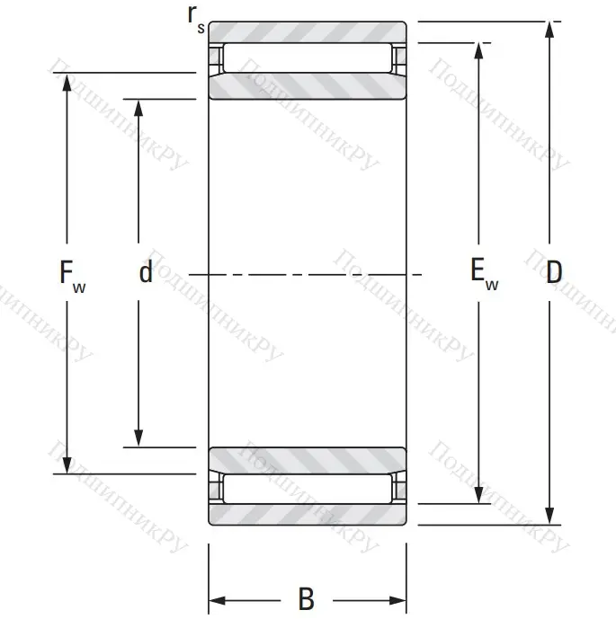 Игольчатый подшипник NAO 25x42x16