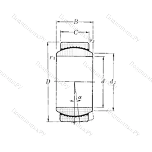 Подшипник скольжения сферический SAR 2-14 от производителя  NTN