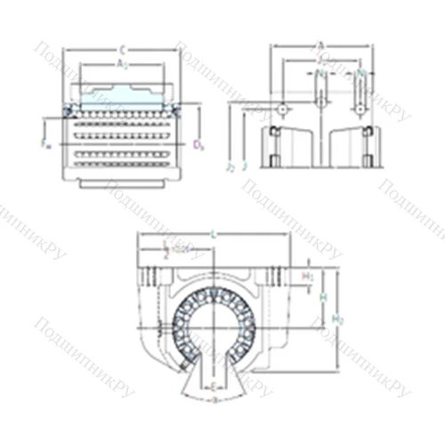 Подшипник шариковый линейный LUCT 50 BH-2LS