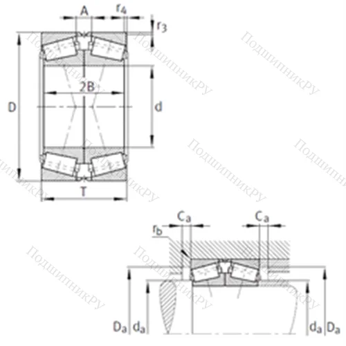 Подшипник роликовый радиально-упорный спаренный 32960-N 11CA-A 650-700