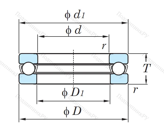Упорный шариковый подшипник 51126