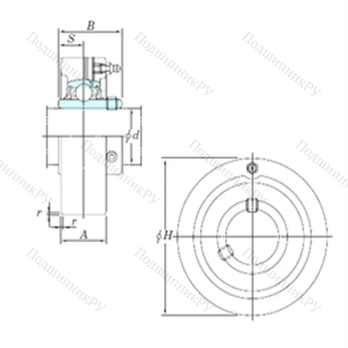 Подшипниковый узел шариковый радиальный UCC 311-32