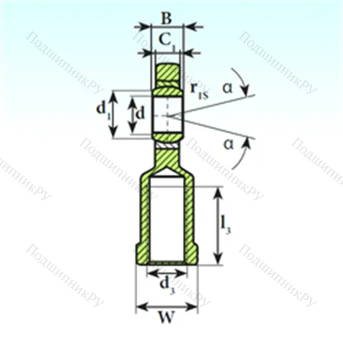 Подшипник скольжения сферический SI 8 C от производителя  ISB