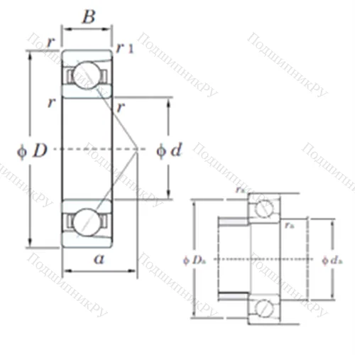 Подшипник шариковый радиально-упорный 7940C