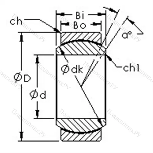 Подшипник скольжения сферический GEBJ 14C от производителя  AST Подшипник скольжения сферический GEBJ 14C от производителя  AST
