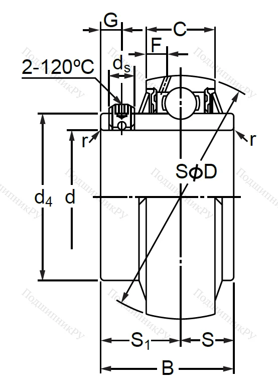 Корпусный подшипник MUC 208 в Кемерове