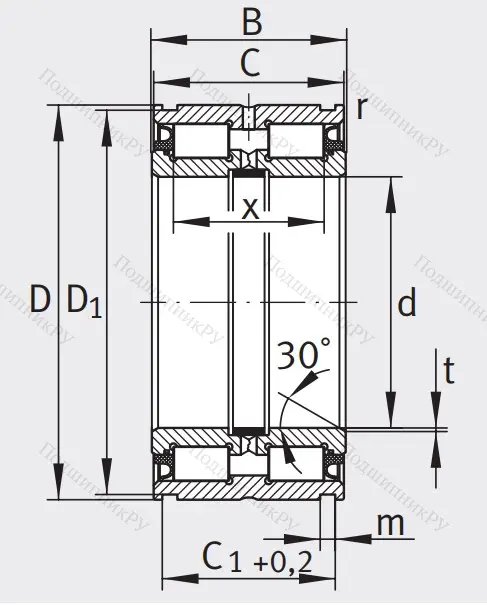 Двухрядный роликовый подшипник